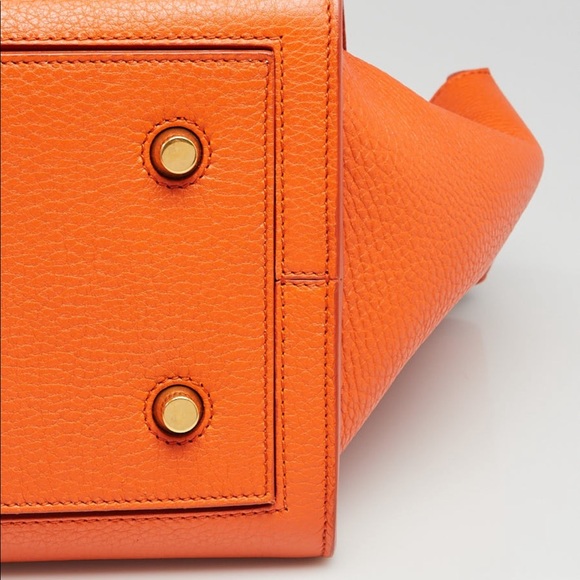 Celine Burned Orange Pebbled calfskin leather tie tote bag ( Rare 🧡) - Picture 8 of 13